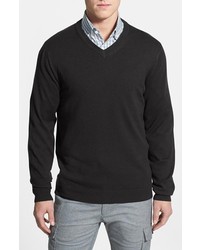 Nordstrom V Neck Cotton Sweater Black X Large