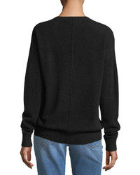 Frame Oversized V Neck Long Sleeve Cashmere Sweater