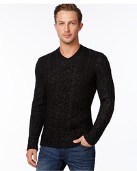 Calvin Klein Premium Chunky Cable Knit V Neck Sweater