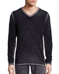 John Varvatos Reverse Print Merino Wool Blend Sweater