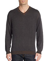 Lenor Romano Reversible Cotton V Neck Sweater
