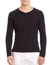 Emporio Armani Ribbed Silk Cotton Sweater