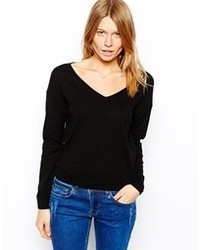 Asos Sweater With V Neck Black