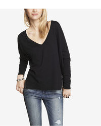 Express V Neck Double Zip Vent Tunic Sweater