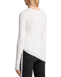 AllSaints Vana Side Ruched Wool Sweater