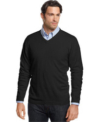 Weatherproof Vintage Sweater Solid V Neck Cashmere Blend Sweater