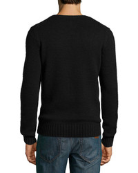 Vince Wool Blend V Neck Sweater Black