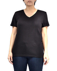 Nicole Miller 2 Pack V Neck Modal T Shirts Black And Heather Gray