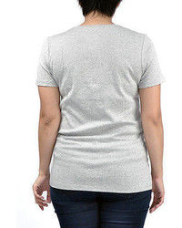 Nicole Miller 2 Pack V Neck Modal T Shirts Black And Heather Gray