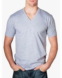 American Apparel 2456 V Neck T Shirt Basic Tee Shirt Short Sleeve Cotton Jersey
