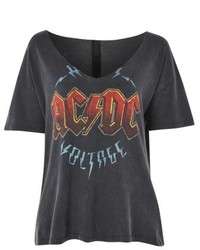 Topshop Acdc Relaxed V Neck Tee