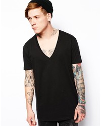 Asos Brand Longline T Shirt With V Neck And Skater Fit