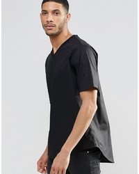 Asos Black T Shirt With Rib V Neck