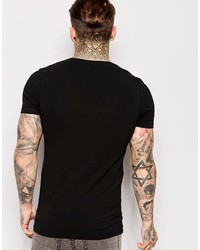 Asos Brand Extreme Fitted Fit T Shirt With Deep V Neck And Stretch