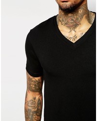 Asos Brand Fitted Fit T Shirt With V Neck And Stretch