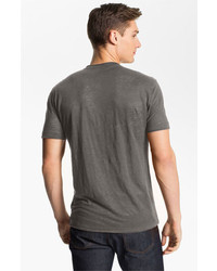John Varvatos Collection V Neck Linen T Shirt