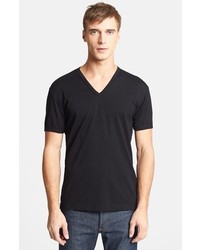 Cotton V Neck T Shirt Black 52
