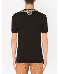 Dolce & Gabbana Crystal Embellished V Neck T Shirt
