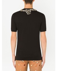 Dolce & Gabbana Crystal Embellished V Neck T Shirt