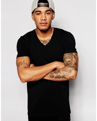 Asos Fitted Fit T Shirt With V Neck And Stretch