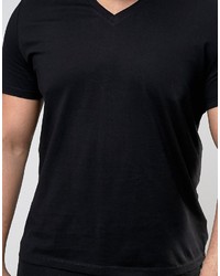 Asos Plus T Shirt With V Neck In Black