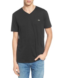 Lacoste Regular Fit V Neck T Shirt In Black At Nordstrom