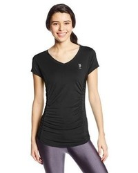 U.S. Polo Assn. Short Sleeve V Neck T Shirt With Ruching On Front Seams