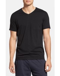 Daniel Buchler Silk Cotton Short Sleeve V Neck T Shirt