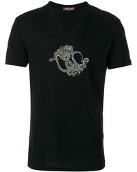 Roberto Cavalli Snake V Neck T Shirt