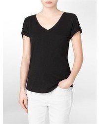 Calvin Klein Solid V Neck T Shirt