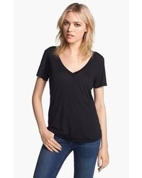 Black V-neck T-shirt: Splendid Very Light Jersey V Neck Tee | Where to ...