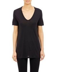Alexander Wang T By Single Pocket V Neck T Shirt Black