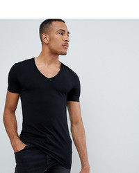 ASOS DESIGN Tall T Shirt With Deep V Neck In Black