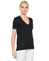 Etoile Isabel Marant V Neck Linen Jersey T Shirt
