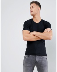 Celio V Neck Muscle Fit T Shirt In Black