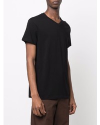 Jil Sander V Neck Short Sleeve Cotton T Shirt