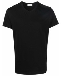 Jil Sander V Neck Short Sleeve Cotton T Shirt