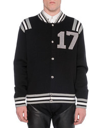 Givenchy 17 Knit Varsity Jacket Black