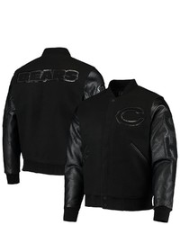 PRO STANDARD Black Chicago Bears Full Zip Varsity Jacket At Nordstrom