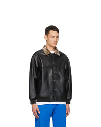 Noon Goons Black Faux Leather Fly By Jacket