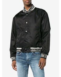 Dolce & Gabbana Black Logo Bomber Jacket