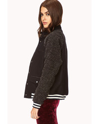 Forever 21 Boucl Cool Varsity Jacket