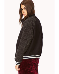 Forever 21 Boucl Cool Varsity Jacket
