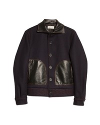Wales Bonner Brixton Wool Blend Leather Jacket