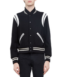 Saint Laurent Classic Teddy Varsity Jacket Black