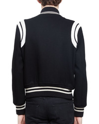 Saint Laurent Classic Teddy Varsity Jacket Black