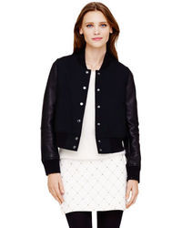 Club Monaco Regan Leather Varsity Jacket, $398 | Club Monaco | Lookastic