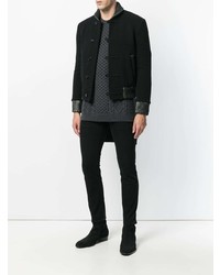 Saint Laurent Contrast Trim Varsity Jacket