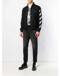 Off-White Diagonal Stripe Varsity Jacket