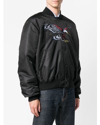 Sss World Corp Embroidered Bird Bomber Jacket